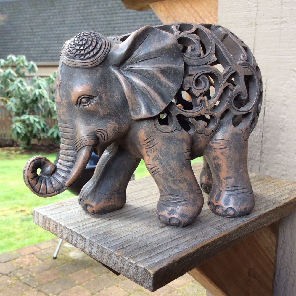 Apropos elephant home collection. 9” high.